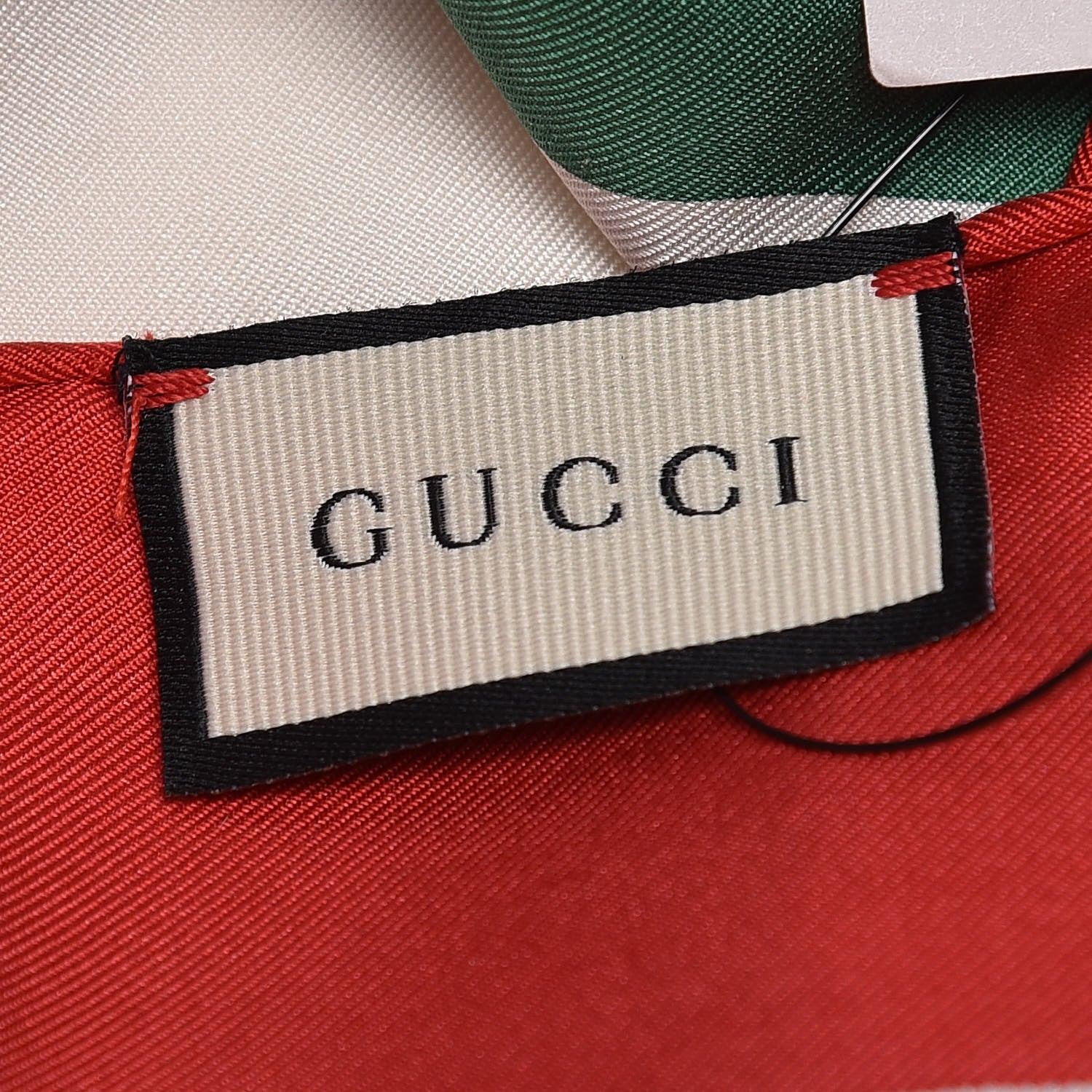 Gucci Silk Coco Capitán Logo Square Scarf White 5 of 5