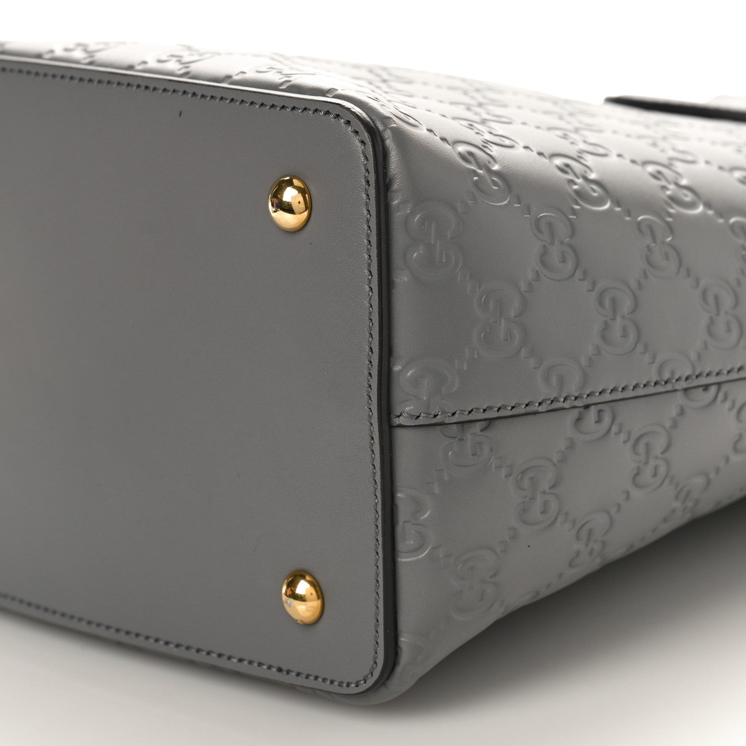 Gucci Guccissima Linea A Foldover Tote Storm Grey 9 of 9