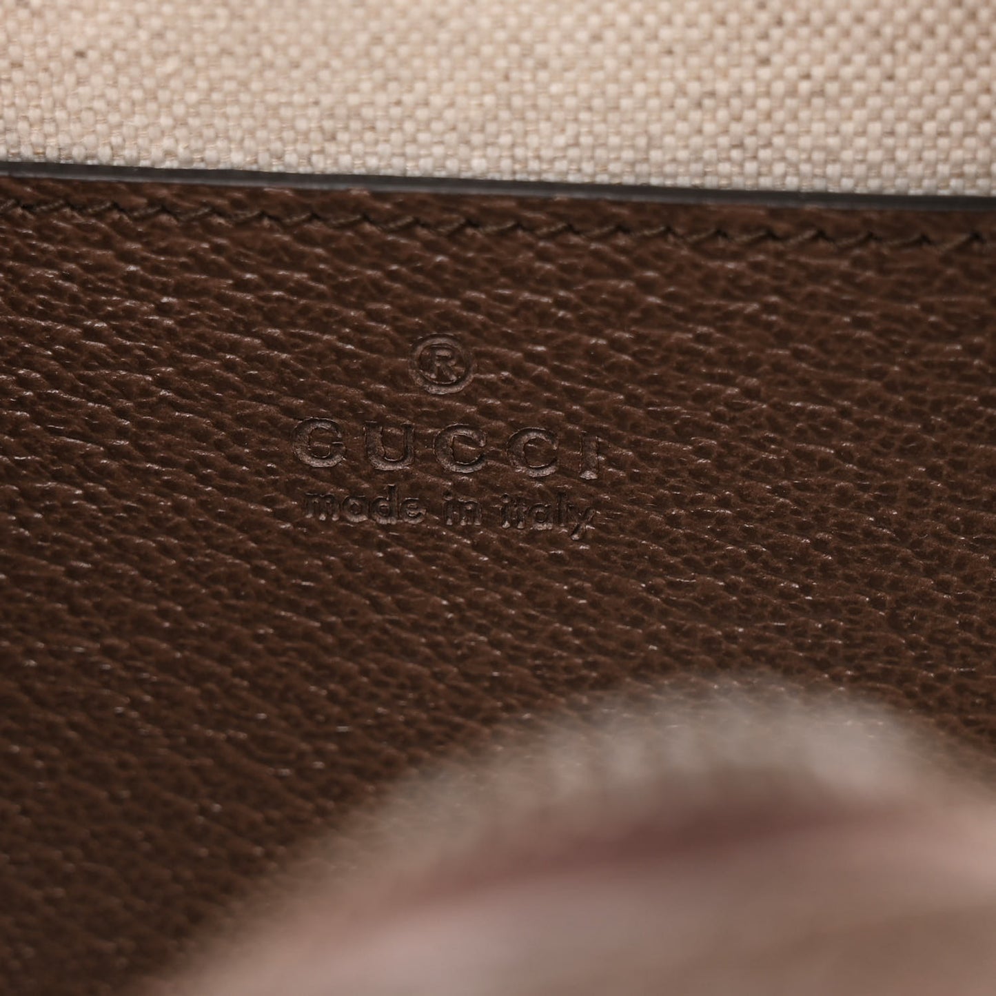 GG Supreme Monogram Textured Dollar Calfskin Web Ophidia Wristlet Shoulder Bag Beige Ebony New Acero