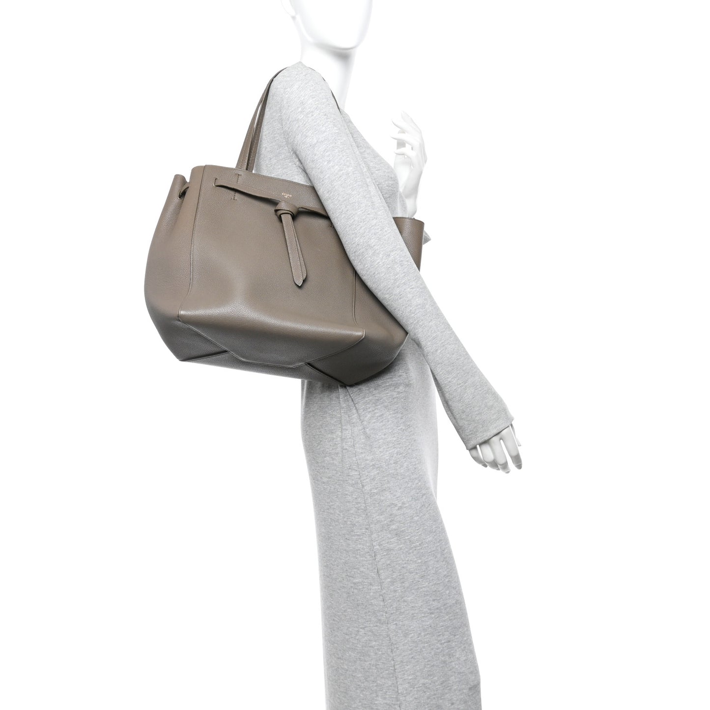 Soft Grained Calfskin Small Belt Cabas Phantom Taupe