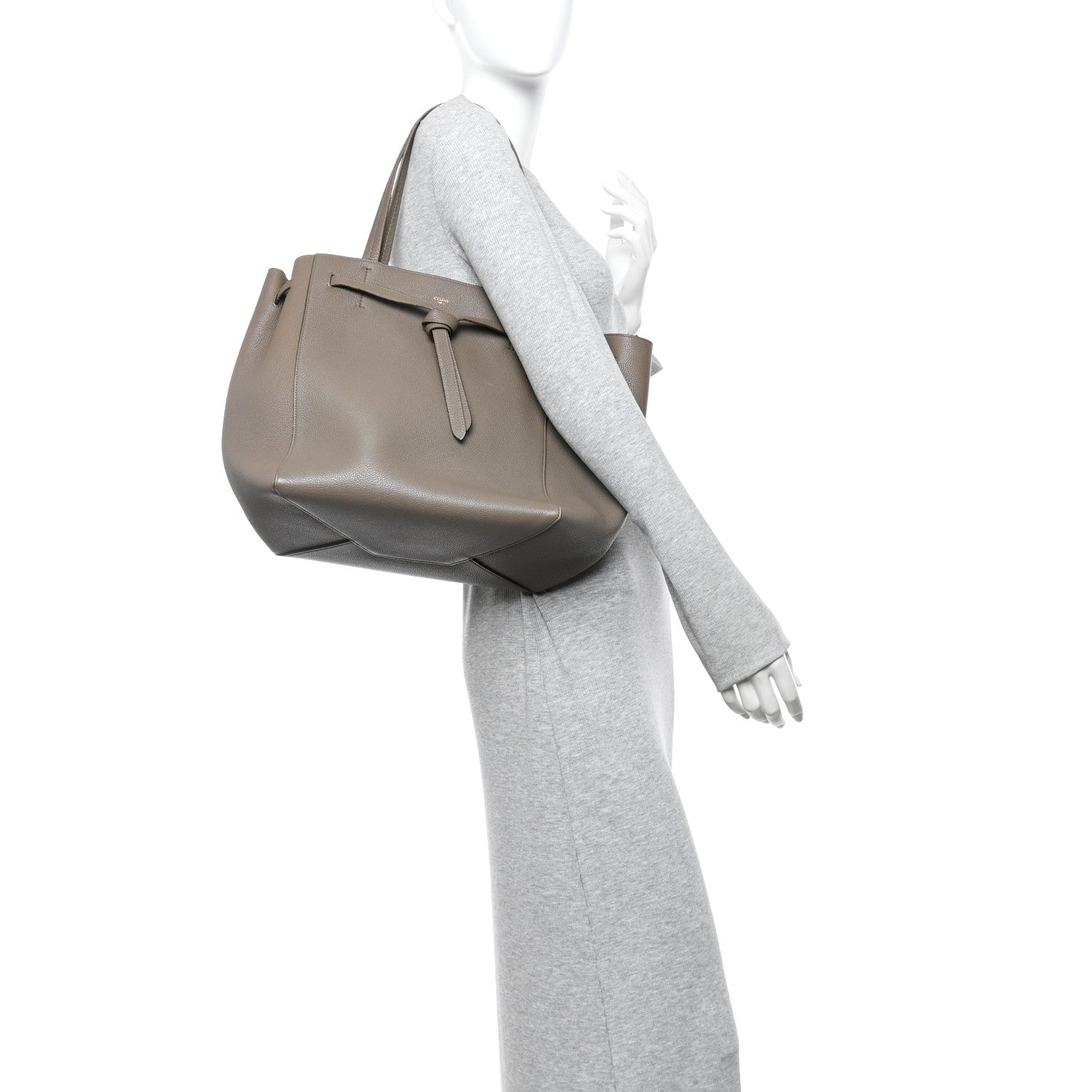 Celine Soft Grained Calfskin Small Belt Cabas Phantom Taupe 2 of 11