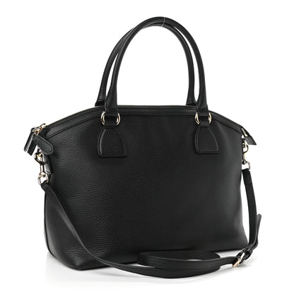 Gucci Dollar Calfskin GG Charm Dome Satchel Black 3 of 10