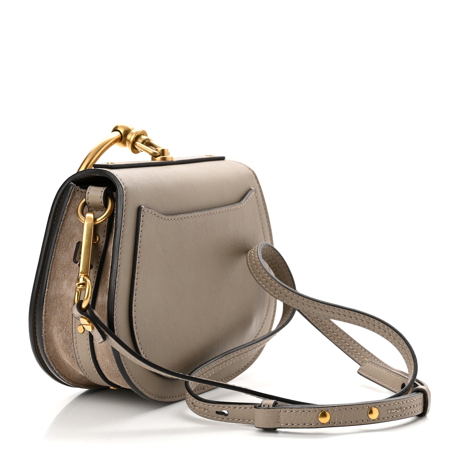 Chloe Calfskin Suede Small Nile Bracelet Bag Motty Grey 3 of 9