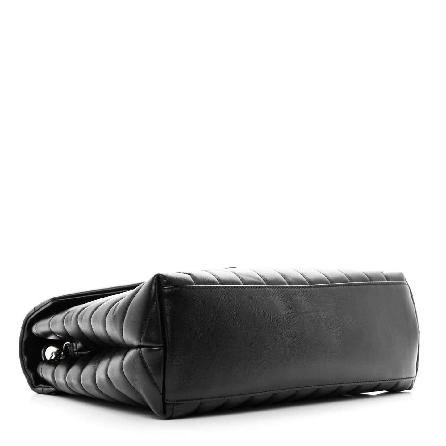Calfskin Y Quilted Monogram Medium Loulou Chain Satchel Black