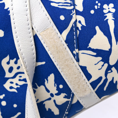 Christian Dior Canvas Hibiscus Surf Chick Saddle Bag Blue White 10 of 16