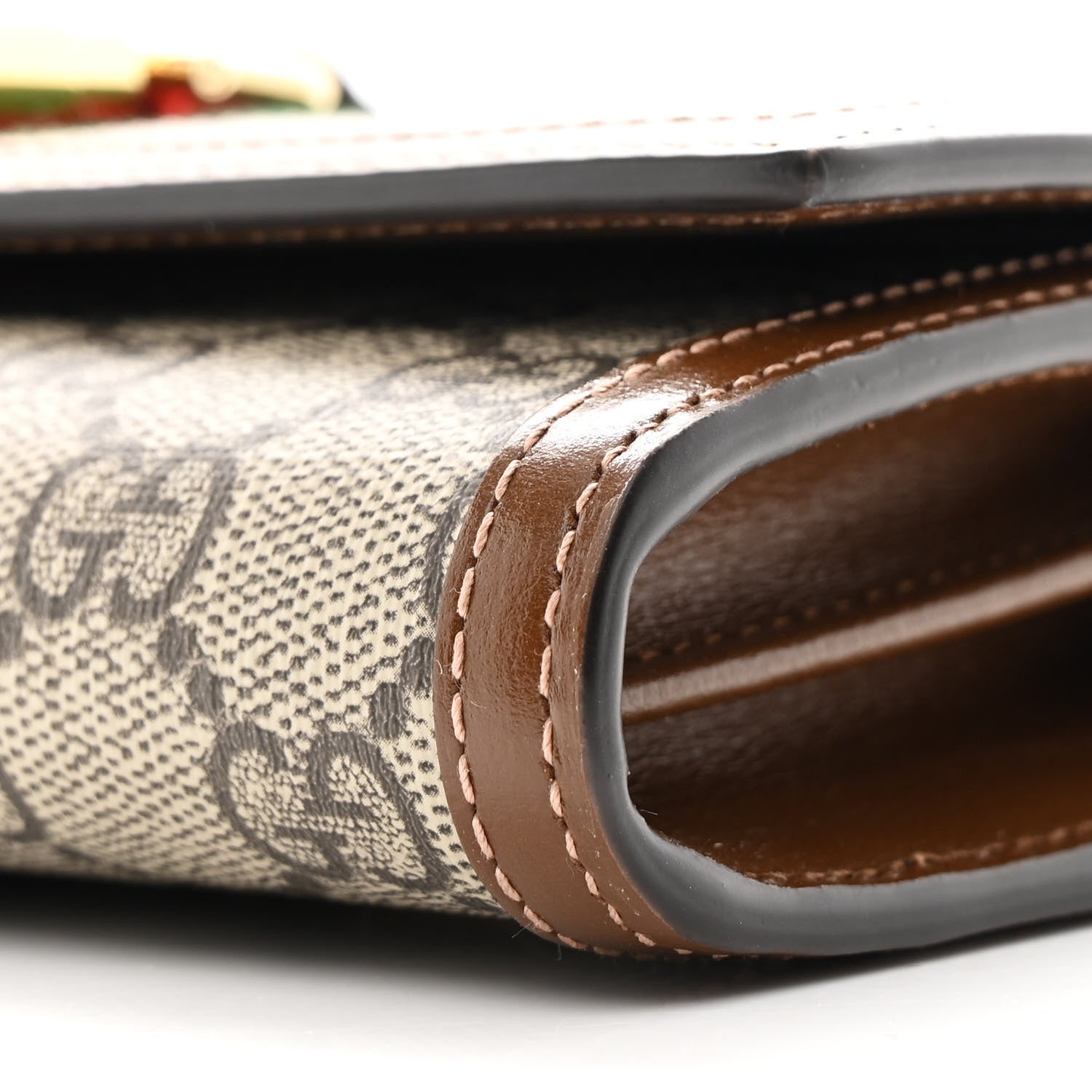 Gucci GG Supreme Monogram Azalea Calfskin Web Jackie 1961 Chain Wallet Beige Ebony Brown Sugar 11 of 11