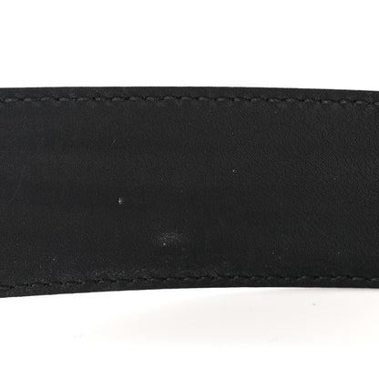 Gucci Textured Dollar Calfskin Nickel Double G 40mm Belt 105 42 Black 6 of 8