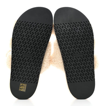 Hermes Woolskin Womens Chypre Sandals 40 Ecru 8 of 9