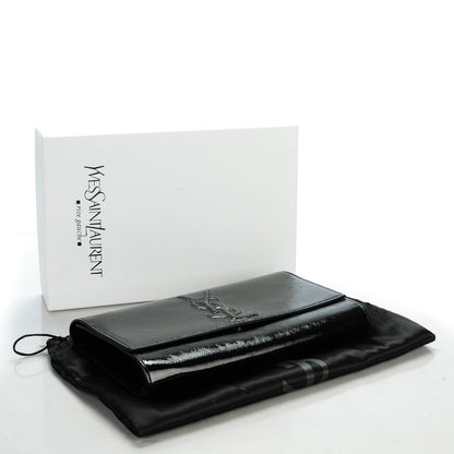 Saint Laurent Textured Patent Monogram Large Belle De Jour Clutch Black 4 of 7