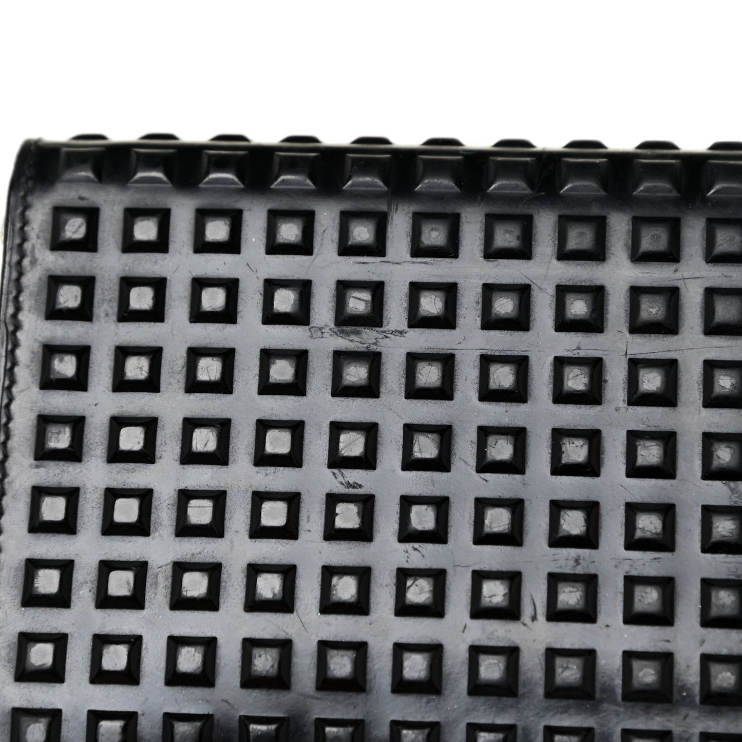 Calfskin Grid Embossed Zip Around Wallet Black