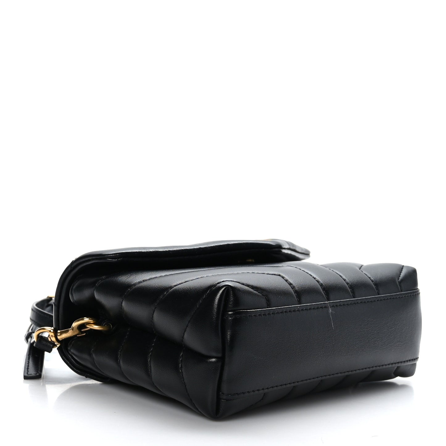 Calfskin Y Quilted Monogram Toy Loulou Crossbody Bag Black
