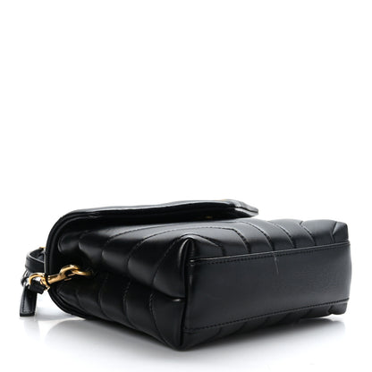 Saint Laurent Calfskin Y Quilted Monogram Toy Loulou Crossbody Bag Black 4 of 9