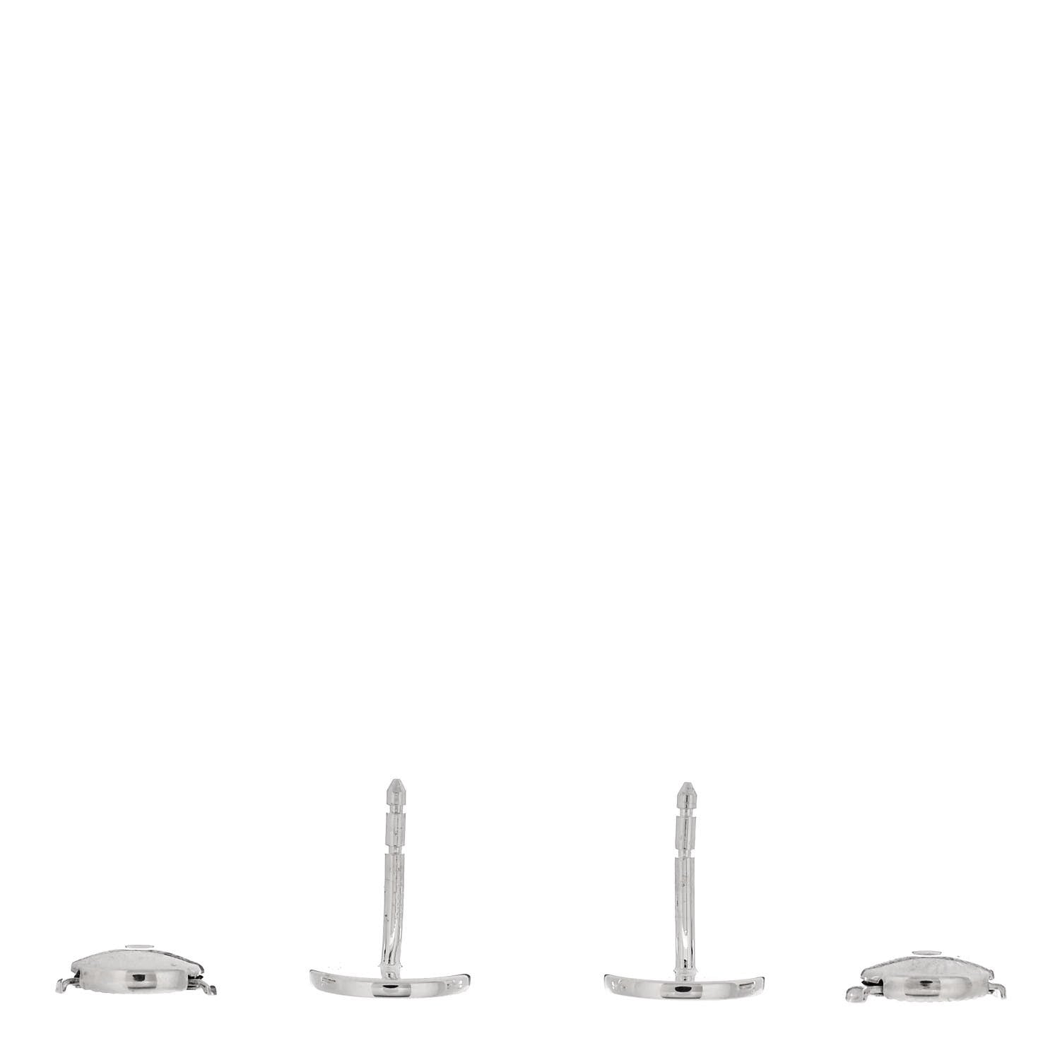 Hermes Sterling Silver TPM Ex-Libris Earrings 3 of 6