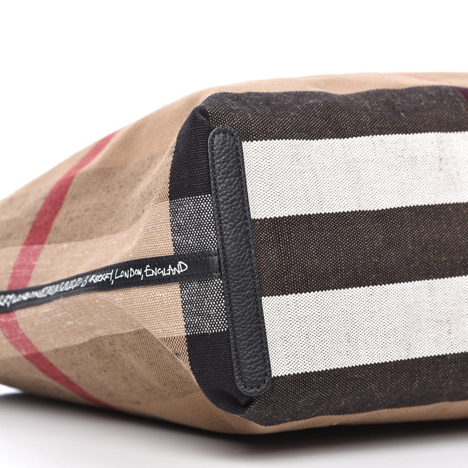 Burberry Coated Canvas Mega Check Medium Doodle Tote Black 6 of 9