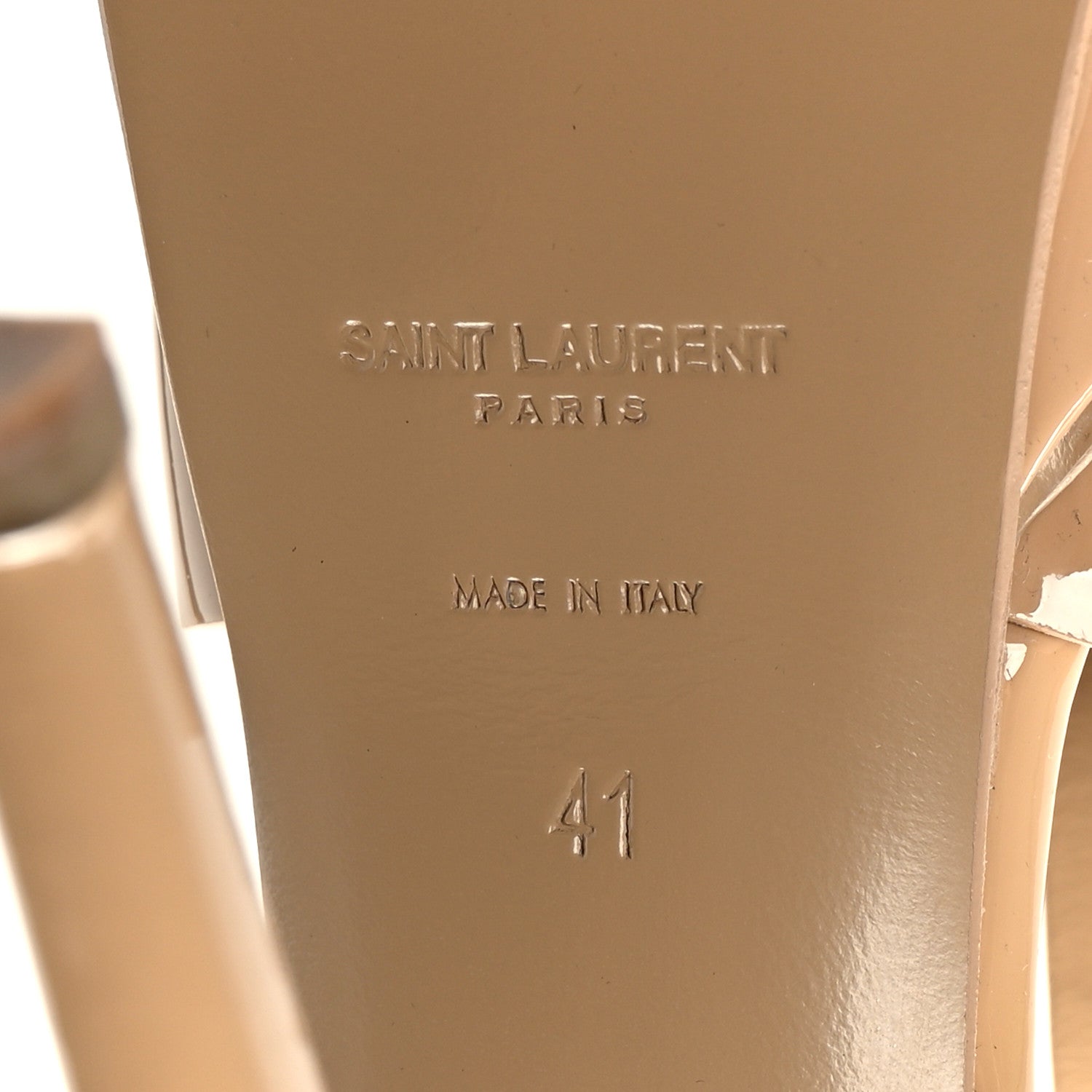 Saint Laurent Patent Tribute 105 Platform Sandals 41 Nude Powder 8 of 9