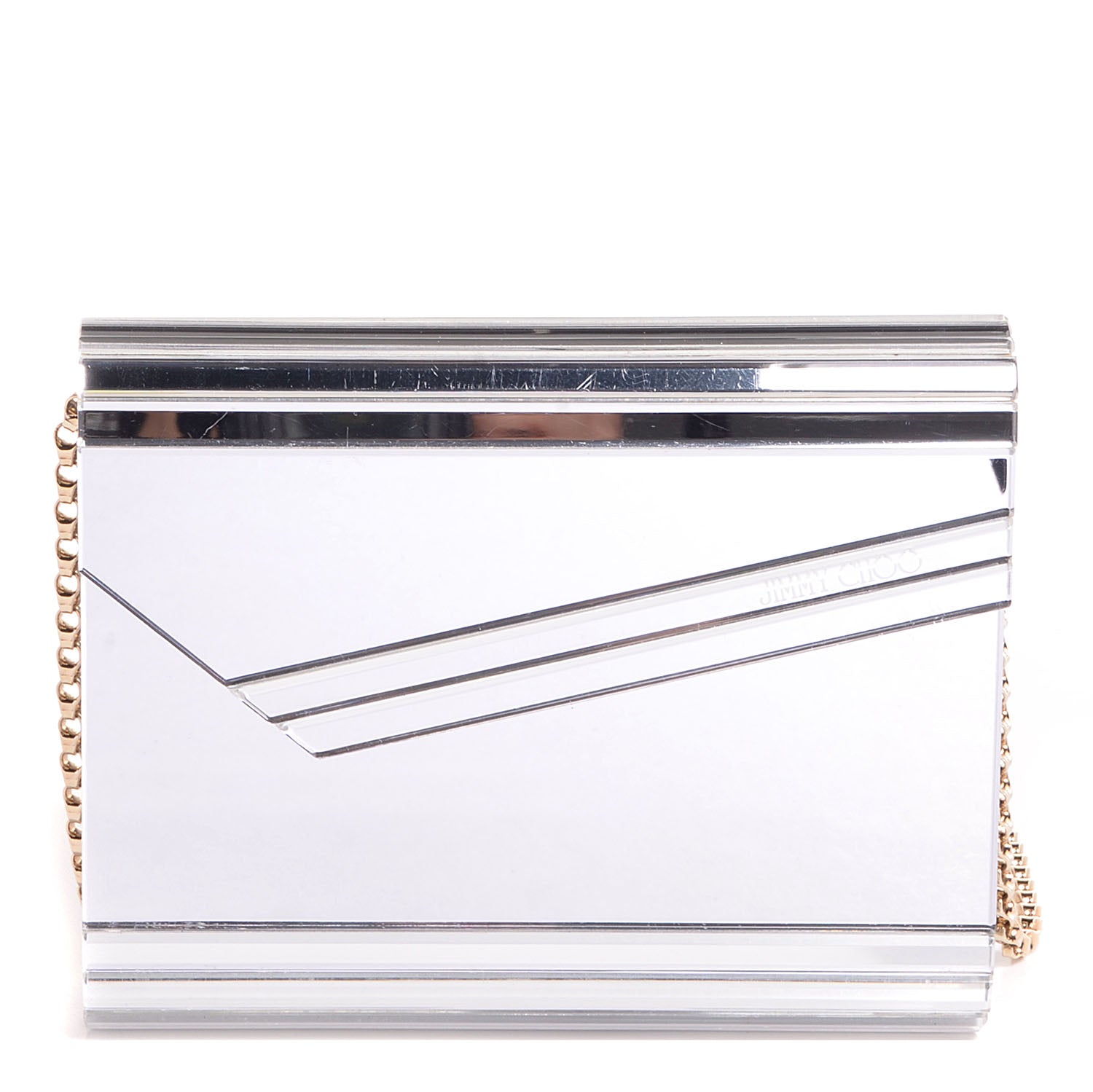 Jimmy Choo Acrylic Candy Mirro Clutch Silver 1 of 8