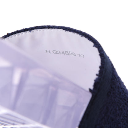 Chanel PVC Transparent Fabric CC Flat Slide Sandals 37 Navy 8 of 11
