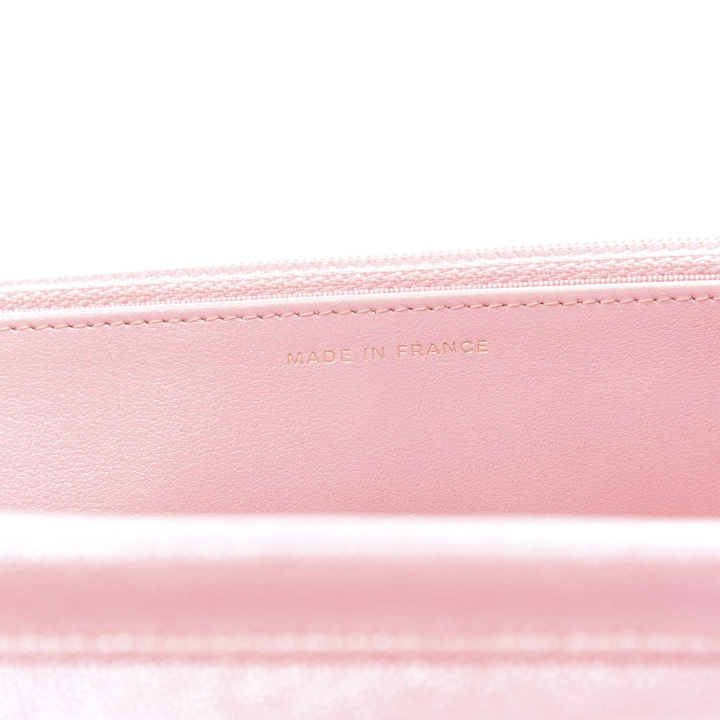 Iridescent Caviar Quilted Wallet on Chain WOC Rose Pink