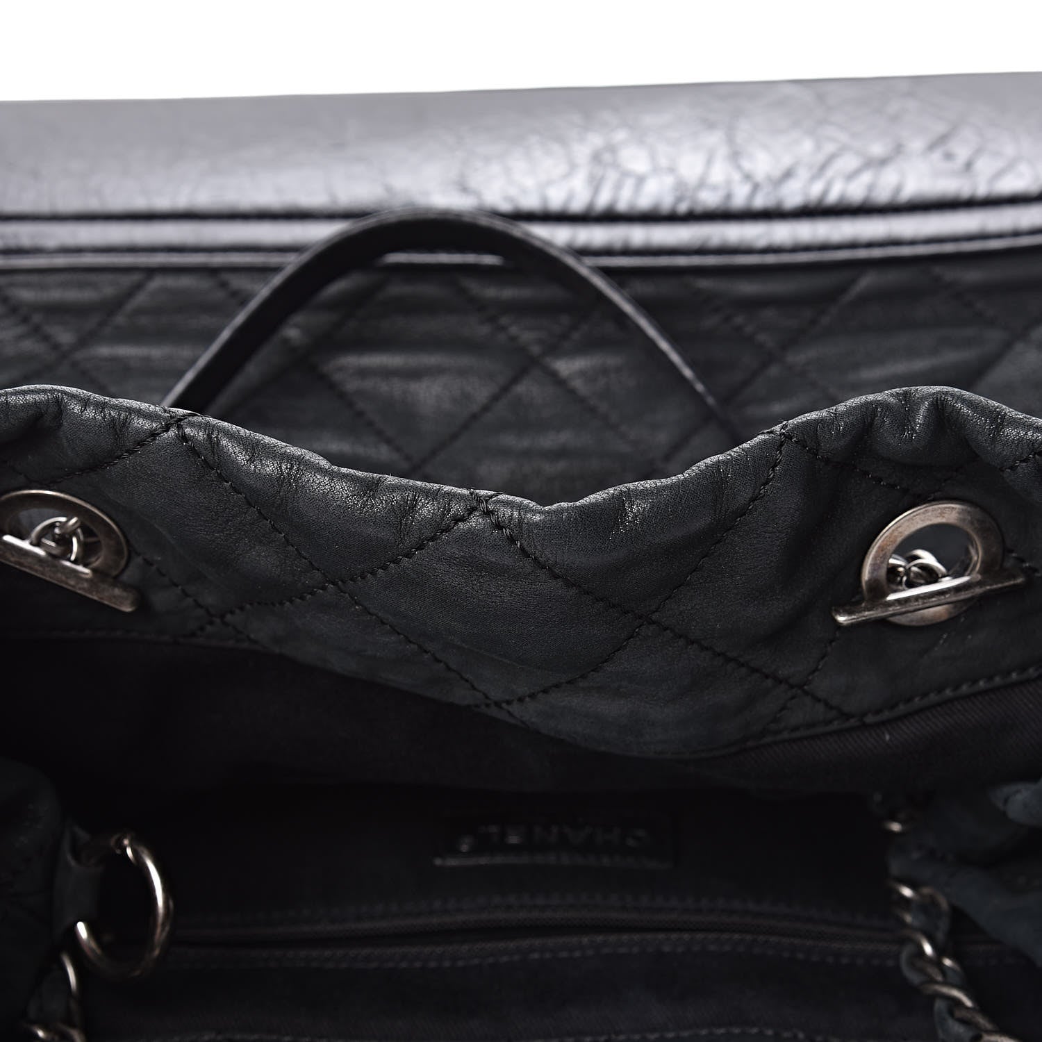 Chanel Iridescent Calfskin Quilted Large VIP Tote Dark Green 8 of 14