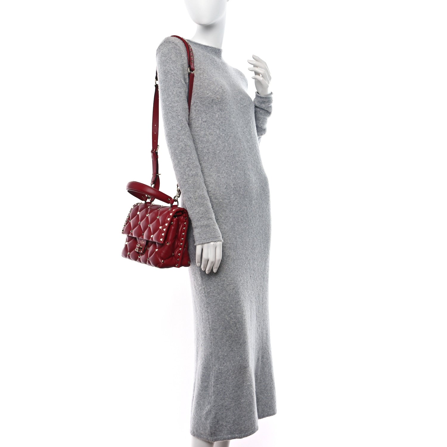 Valentino Garavani Nappa Medium Candystud Top Handle Bag Rosso Valentino 2 of 10