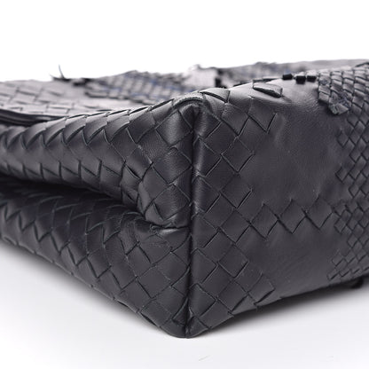 Bottega Veneta Nappa Ayers Intrecciato Top Handle Bag Black Light Grey 7 of 11