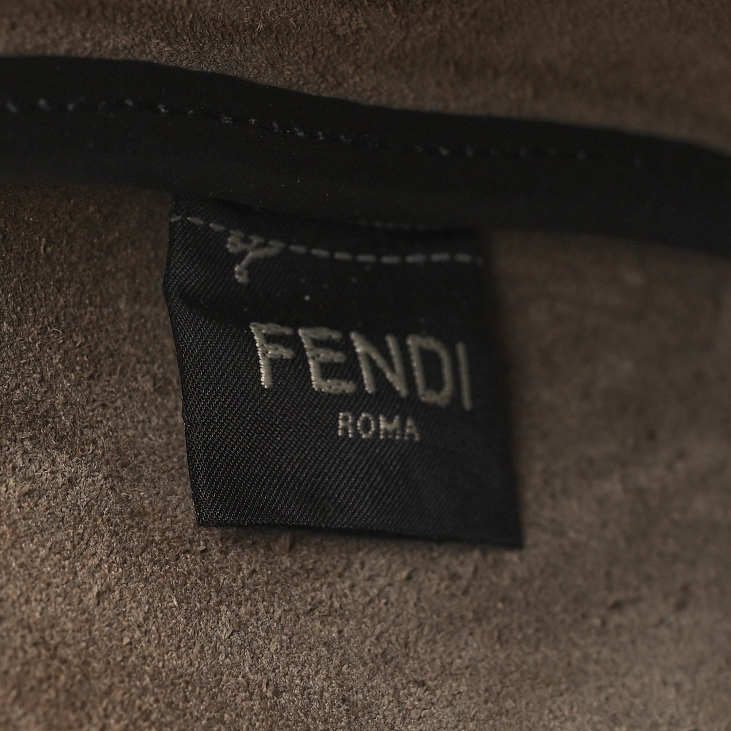 Fendi Vitello Grace Suede Small Croissant Hobo Black 6 of 11