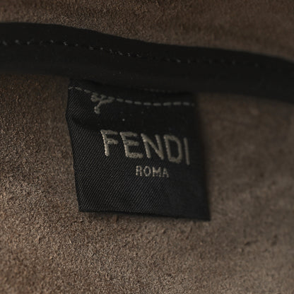 Fendi Vitello Grace Suede Small Croissant Hobo Black 6 of 11