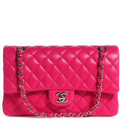 Chanel Lambskin Medium Double Flap Dark Pink 1 of 9