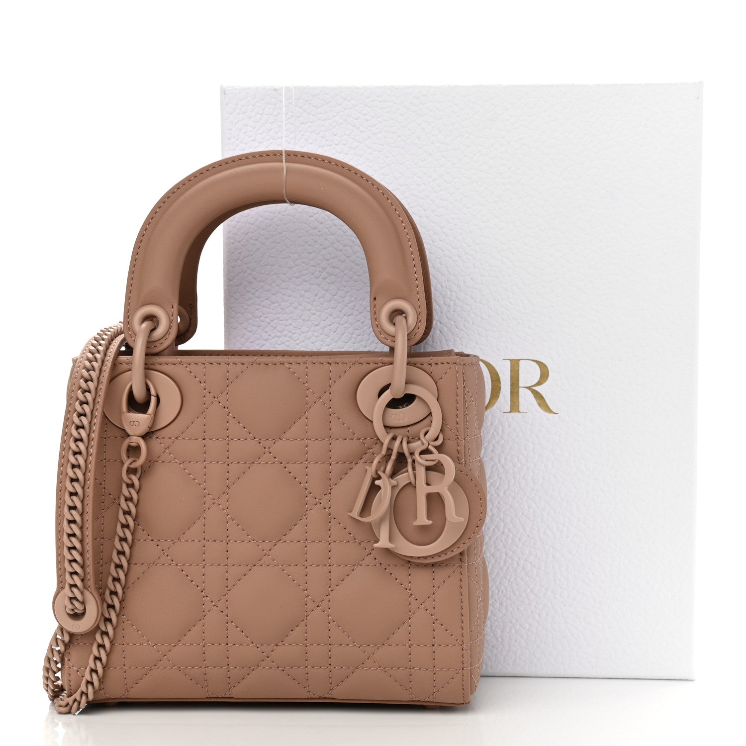 Christian Dior Ultra Matte Calfskin Cannage Mini Lady Dior Light Beige 11 of 11