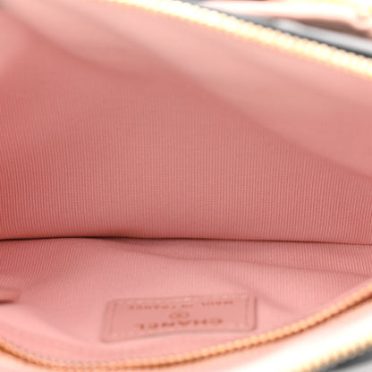 Chanel Lambskin Quilted Sunset Boulevard Pouch Case Black Pink 6 of 9