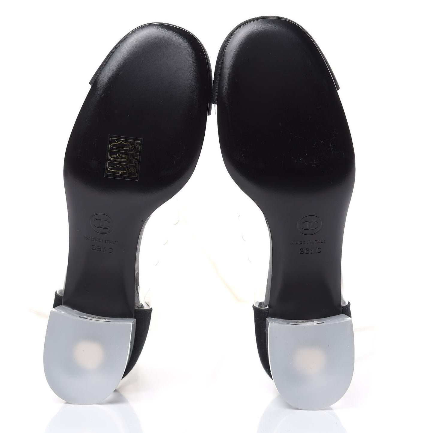 PVC Grosgrain High Boots 36.5 Transparent Black