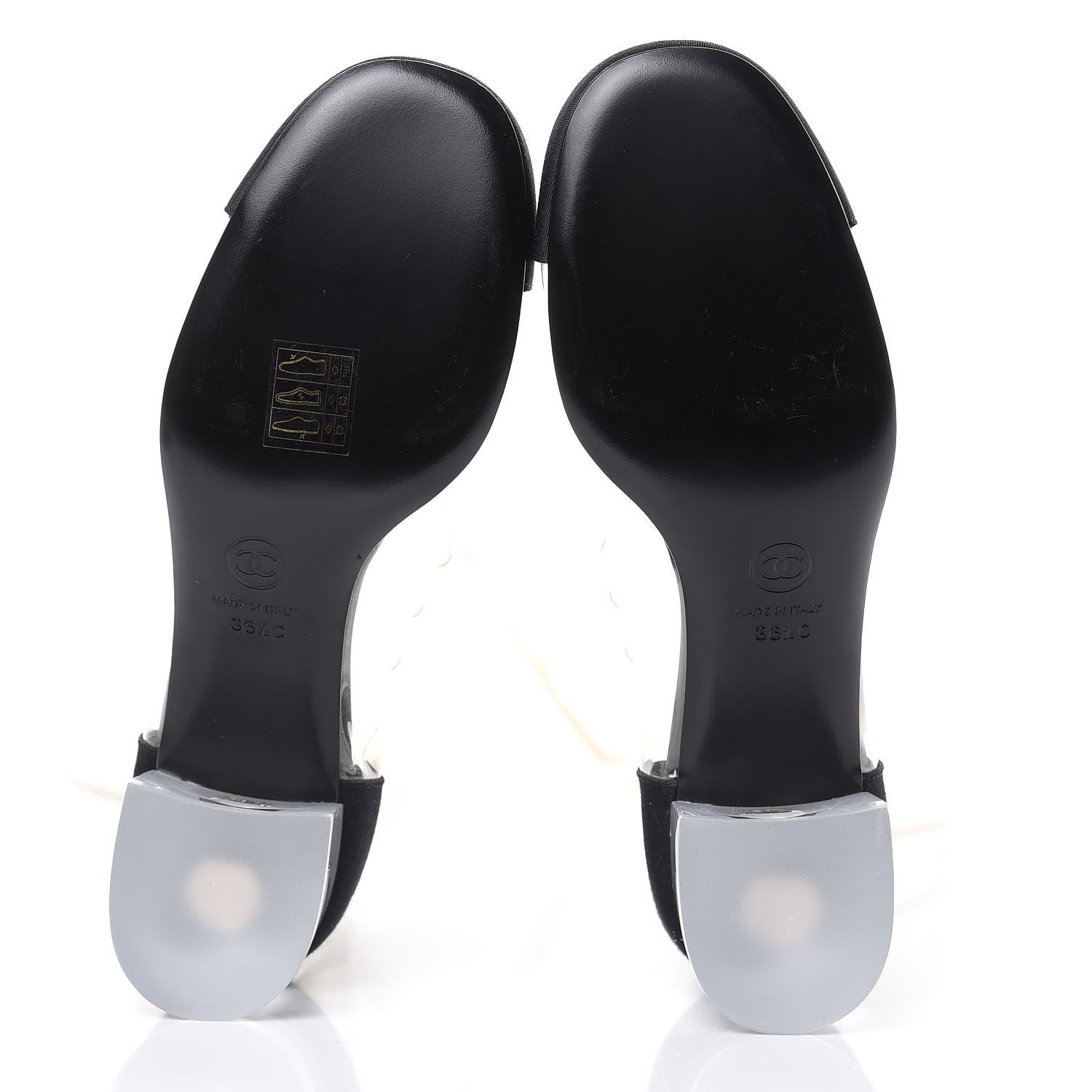 Chanel PVC Grosgrain High Boots 36.5 Transparent Black 5 of 7