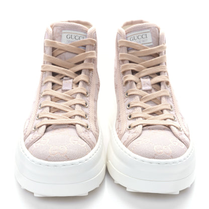 Gucci New Canvas GG Monogram Womens Tennis 1977 High Top 55mm Platform Sneakers 36 Skin Rose Dark Skin Rose 2 of 7