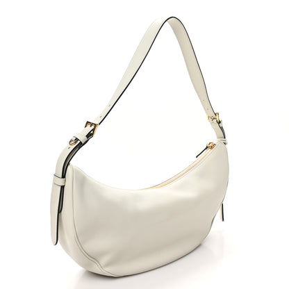 Prada Soft Calfskin Large Arque Shoulder Bag White 3 of 9