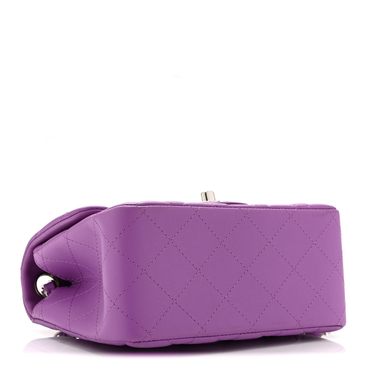 Lambskin Quilted Mini Square Flap Purple