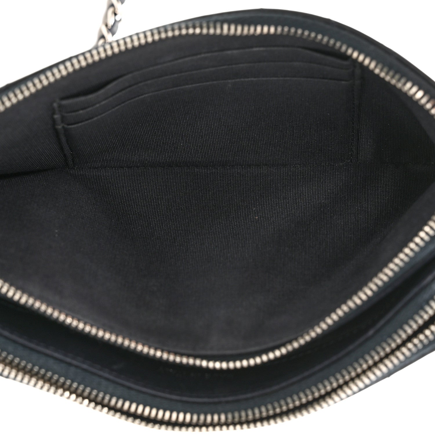 Chanel Calfskin Chevron Quilted Tassel Clutch With Chain Navy 4 of 12