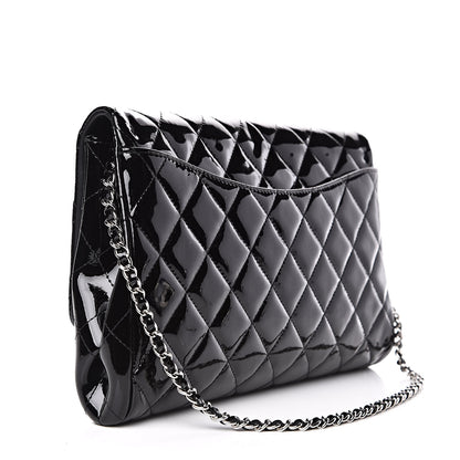 Chanel Patent Quilted Clutch with Chain Flap Black 3 of 10