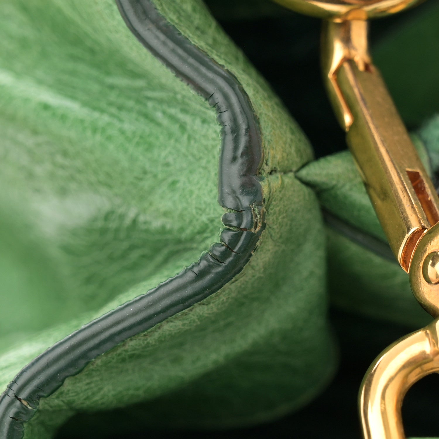 Prada Vitello Shine Shopping Satchel Green 11 of 14
