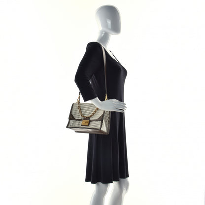 Fendi Vitello Liberty Glossy Lambskin F is Fendi Perforated Kan U Shoulder Bag White Ice Rust Maya 2 of 9