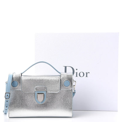 Christian Dior Metallic Grained Calfskin Diorever Clutch Silver 16 of 16