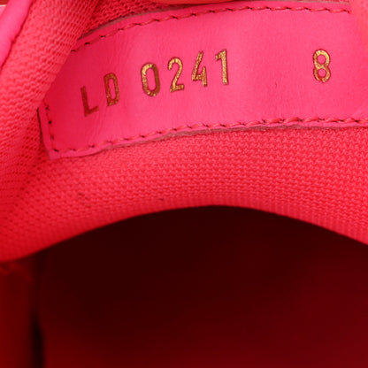 Louis Vuitton Grained Calfskin Embossed Monogram Mens Luxembourg Sneakers 8 Fluo Pink 8 of 11