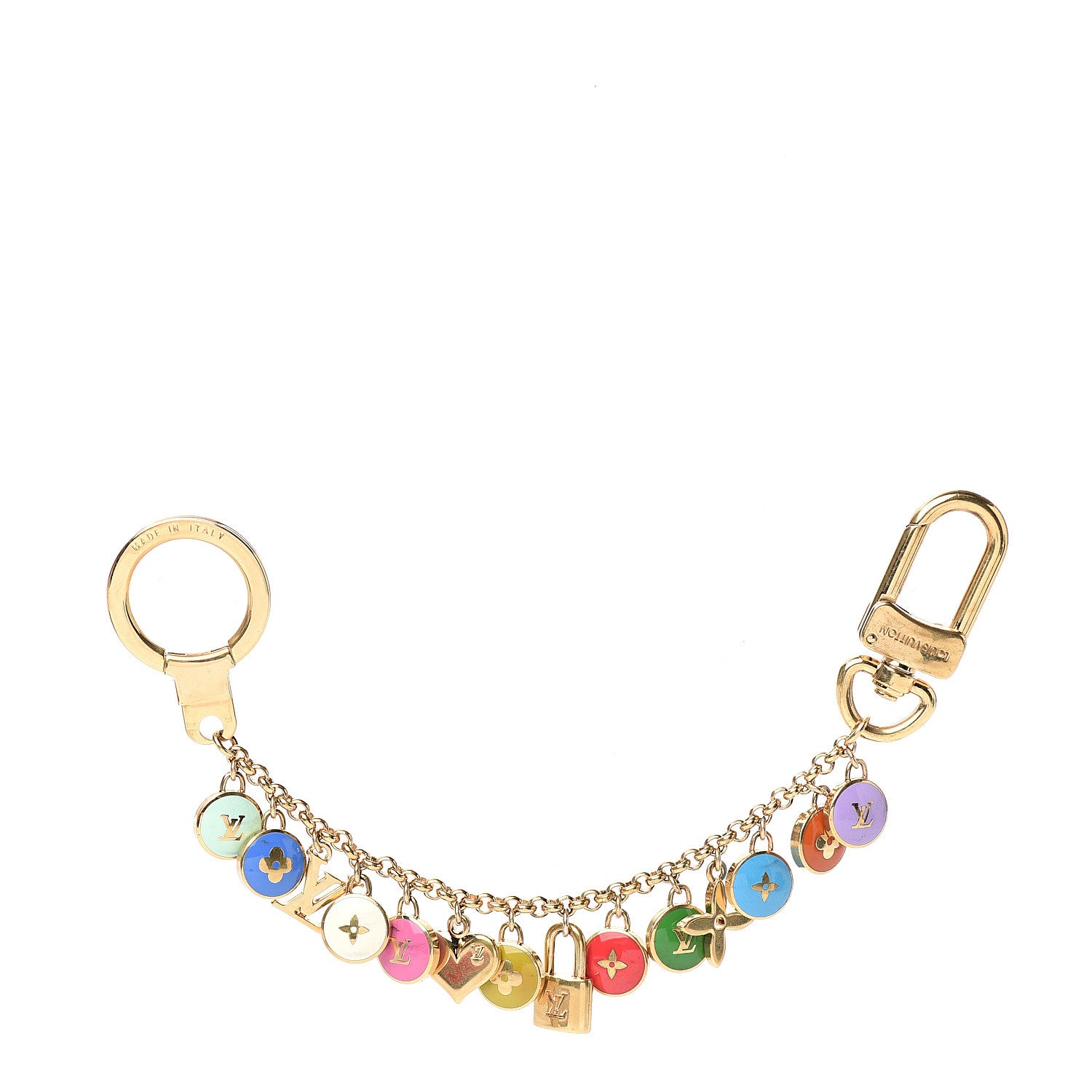 Louis Vuitton Metal Enamel Pastilles Key Chain Bag Charm Multicolor 1 of 3