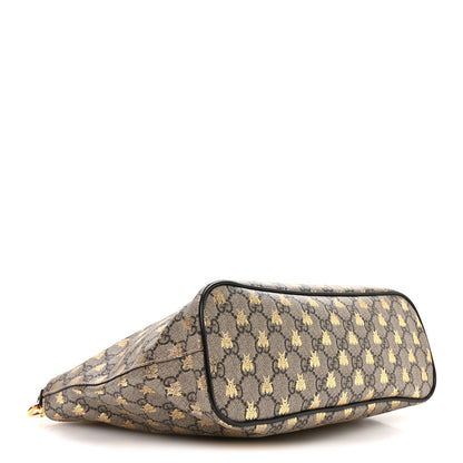 Gucci Soft GG Supreme Monogram Bees Small Crossbody Tote Beige Oro Black 4 of 10