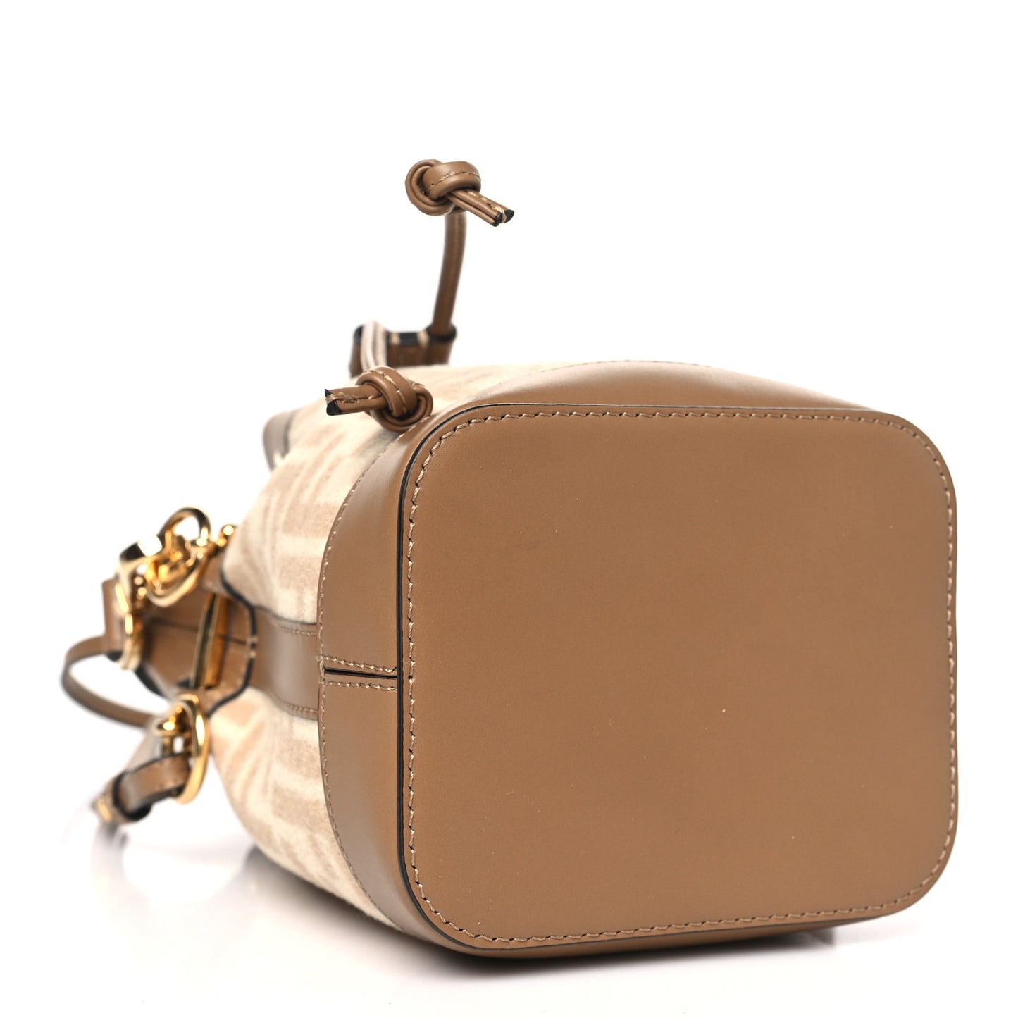 Wool Vitello King FF 1974 Mini Mon Tresor Bucket Bag Beige Cammello Sand