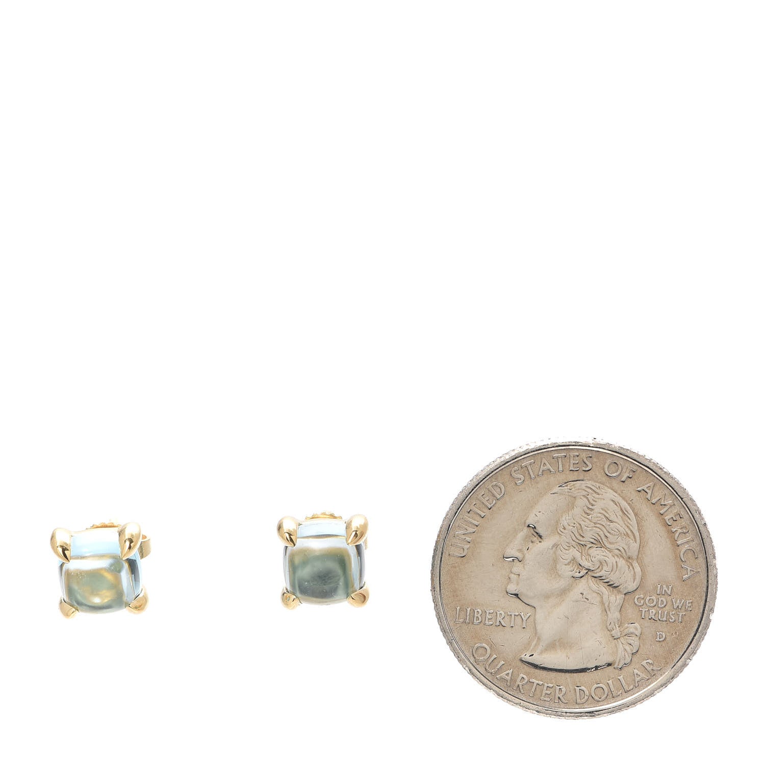 Tiffany 18K Yellow Gold Blue Topaz Paloma Picasso Sugar Stacks Earrings 2 of 6
