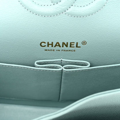 Chanel Caviar Quilted Medium Double Flap Light Blue 6 of 10
