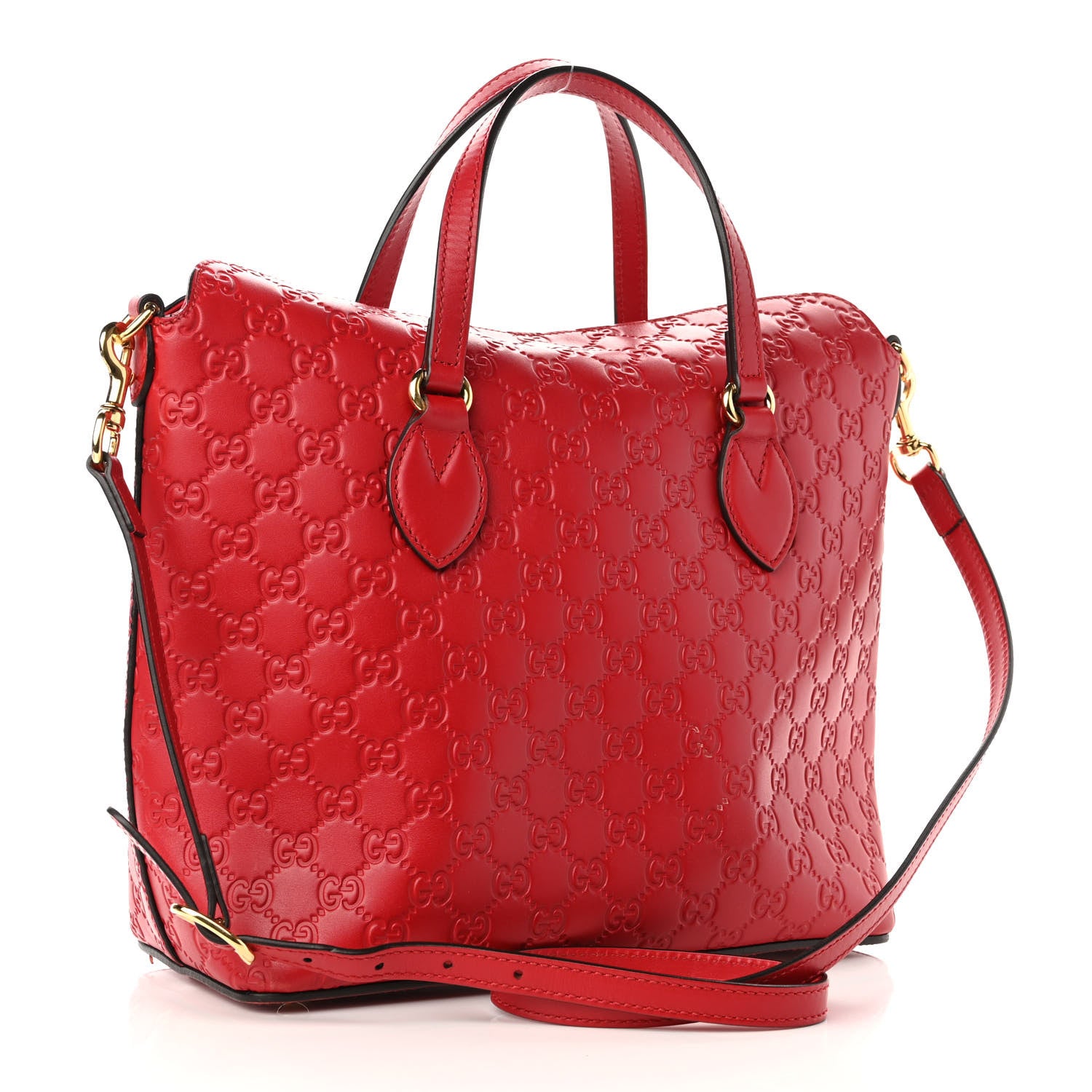 Gucci Guccissima Linea A Foldover Tote Red 3 of 11