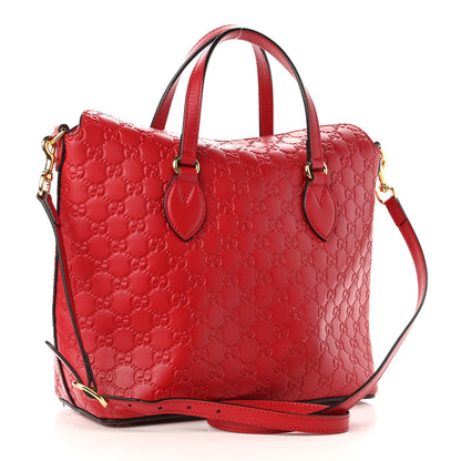 Gucci Guccissima Linea A Foldover Tote Red 3 of 11