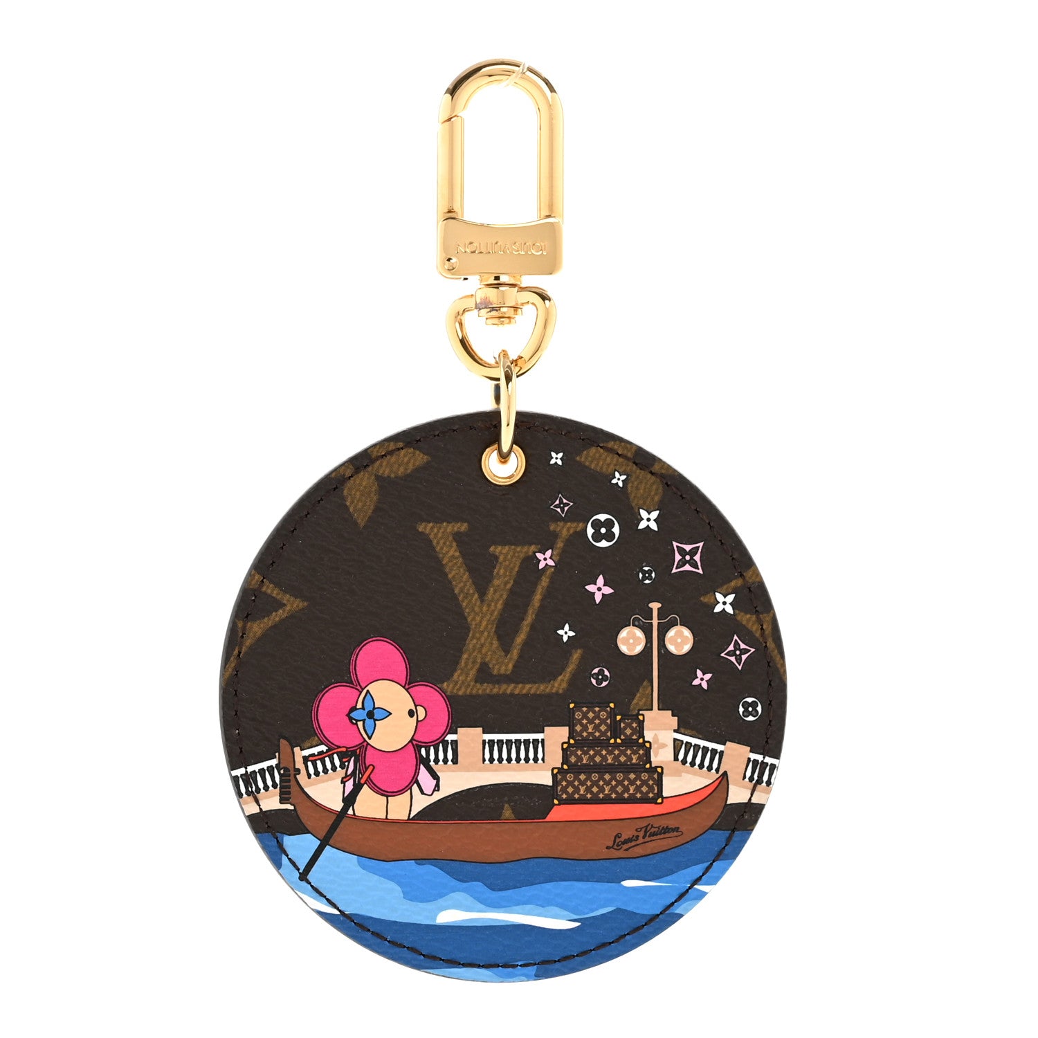 Louis Vuitton Monogram 2019 Christmas Animation Venice Bag Charm Key Ring Blue 1 of 4