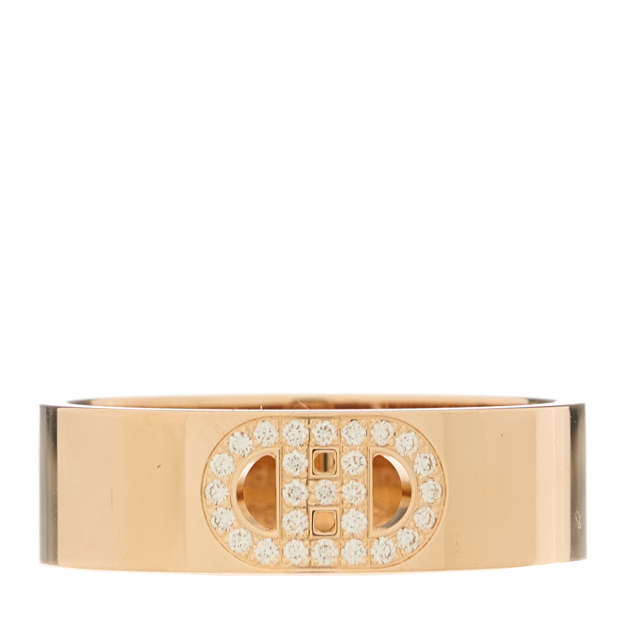 18K Rose Gold Diamond PM H D'Ancre Ring 52 6